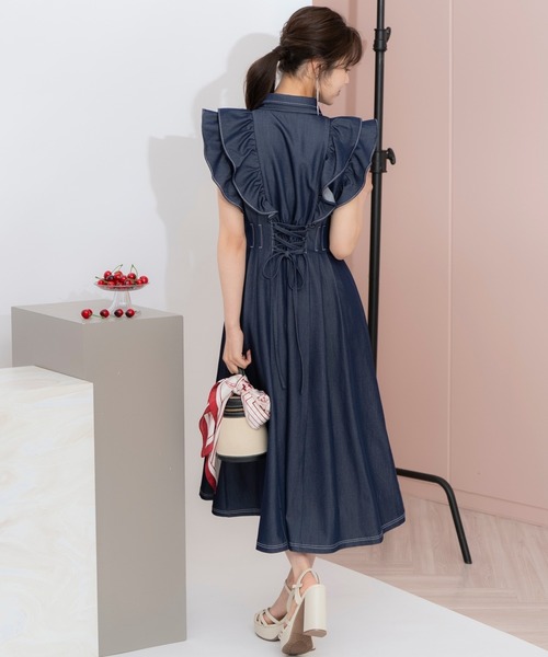 WILLSELECTION(ウィルセレクション)の「リボンタイタックウエストシャツワンピース(ワンピース・レディース・ネイビー/ミント/ピンク/ブラック/オフホワイト・FREE)」の17枚目の写真