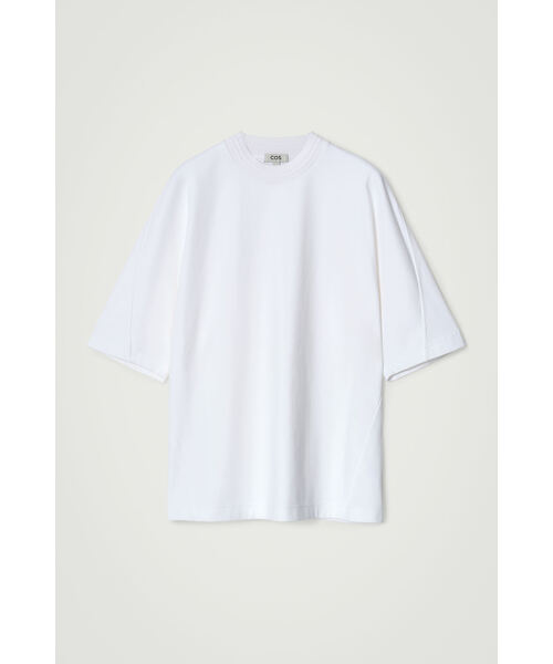 COS(コス)の「オーバーサイズ ラウンドモックネックTシャツ(Tシャツ/カットソー・メンズ・ホワイト/ブラック・XS/S/M/L/XL)」の7枚目の写真