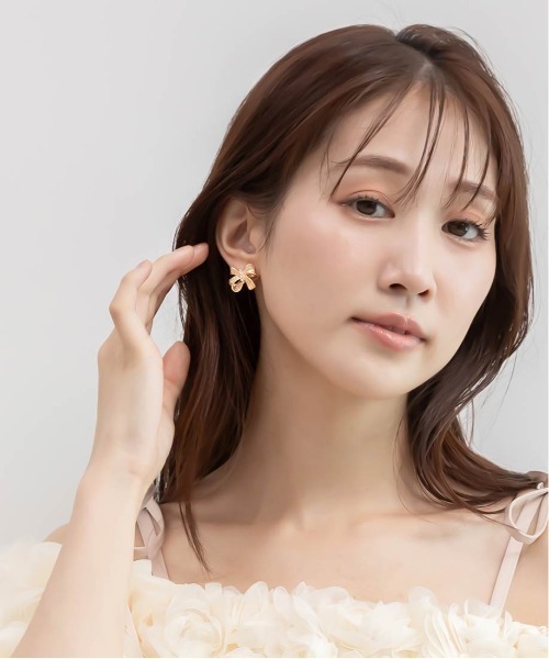 RANDA（ランダ）の「ビジューリボンピアス（ピアス（両耳用）・レディース・シルバー/ゴールド・FREE）」の7枚目の写真