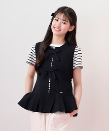 メゾピアノ　ジュニア　ファー襟付き　コート★150 ブラック・黒色　美品！ メゾピアノ ジュニア ファー襟付き コート☆150 ブラック・黒色