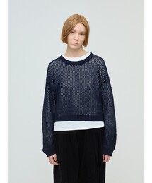 mizuiroind（ミズイロインド）の「mizuiro ind メッシュクルーネックプルオーバー（ニット/セーター）」
