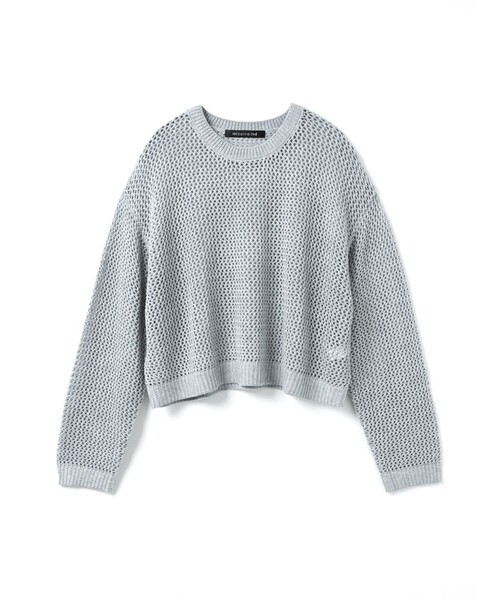 mizuiroind(ミズイロインド)の「mizuiro ind メッシュクルーネックプルオーバー(ニット/セーター・レディース・ネイビー/ライトグレー/ブラック・FREE)」の3枚目の写真