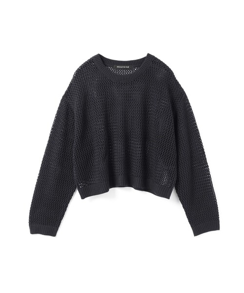 mizuiroind(ミズイロインド)の「mizuiro ind メッシュクルーネックプルオーバー(ニット/セーター・レディース・ネイビー/ライトグレー/ブラック・FREE)」の2枚目の写真