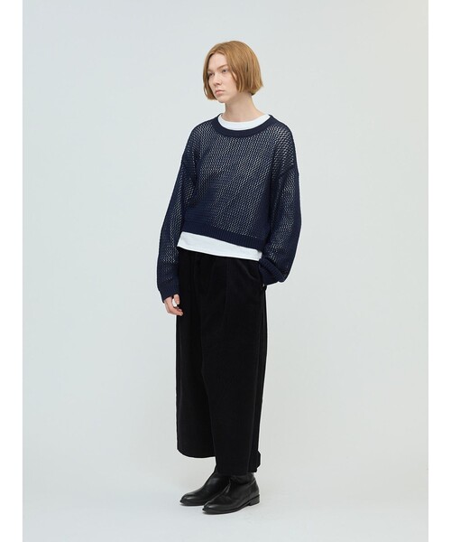 mizuiro ind メッシュクルーネックプルオーバー（ニット/セーター