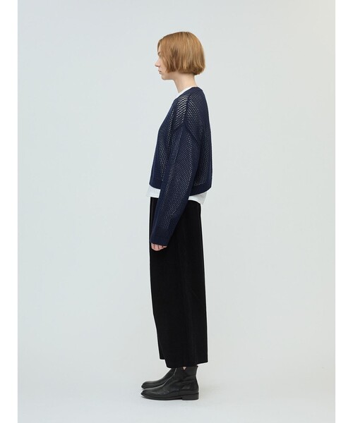mizuiroind(ミズイロインド)の「mizuiro ind メッシュクルーネックプルオーバー(ニット/セーター・レディース・ネイビー/ライトグレー/ブラック・FREE)」の13枚目の写真