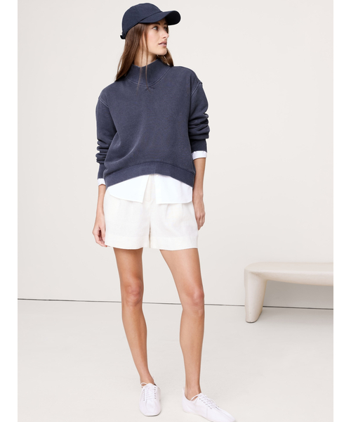 Banana Republic（バナナリパブリック）の「フレンチテリー モックネック スウェットシャツ（スウェット・レディース・ネイビー・M/L/XS/S）」の2枚目の写真