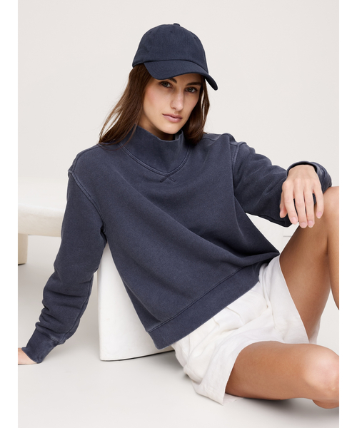 Banana Republic（バナナリパブリック）の「フレンチテリー モックネック スウェットシャツ（スウェット・レディース・ネイビー・M/L/XS/S）」の6枚目の写真