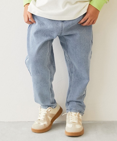 devirock（デビロック）の「ストレッチデニム ペグトップパンツ（デニムパンツ・キッズ・ワンウォッシュ/サックスブルー系/ブルー系/ブラック系・100cm/110cm/120cm/130cm/140cm/150cm/160cm）」の4枚目の写真