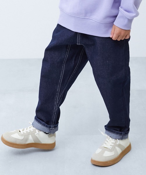 devirock（デビロック）の「ストレッチデニム ペグトップパンツ（デニムパンツ・キッズ・ワンウォッシュ/サックスブルー系/ブルー系/ブラック系・100cm/110cm/120cm/130cm/140cm/150cm/160cm）」の3枚目の写真