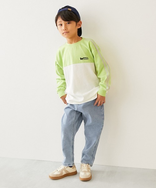 devirock（デビロック）の「ストレッチデニム ペグトップパンツ（デニムパンツ・キッズ・ワンウォッシュ/サックスブルー系/ブルー系/ブラック系・100cm/110cm/120cm/130cm/140cm/150cm/160cm）」の7枚目の写真