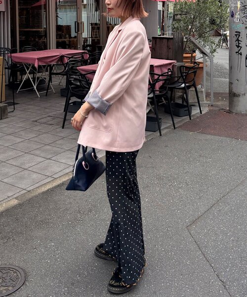 HELLO.SANFRANCISCO（ハローサンフランシスコ）の「【HELLO.SANFRANCISCO/ハローサンフランシスコ】ネーム刺繍マーガレット釦ビッグジャケット（テーラードジャケット・レディース・ブラウン/ピンク/グレー・ONE SIZE）」の17枚目の写真