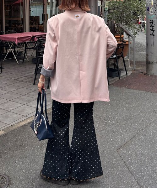 HELLO.SANFRANCISCO（ハローサンフランシスコ）の「【HELLO.SANFRANCISCO/ハローサンフランシスコ】ネーム刺繍マーガレット釦ビッグジャケット（テーラードジャケット・レディース・ブラウン/ピンク/グレー・ONE SIZE）」の18枚目の写真