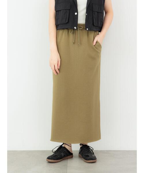 Te chichi TERRASSE（テチチテラス）の「裏毛カットタイトスカート（スカート・レディース・ブラック/カーキ/グレー・F）」の3枚目の写真