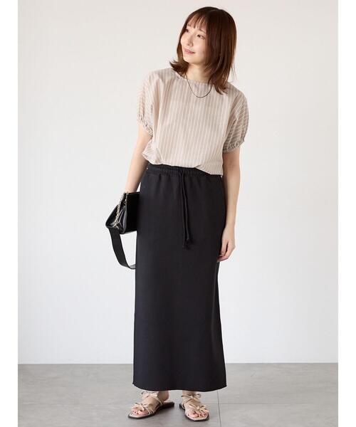 Te chichi TERRASSE（テチチテラス）の「裏毛カットタイトスカート（スカート・レディース・ブラック/カーキ/グレー・F）」の7枚目の写真