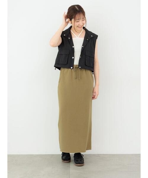 Te chichi TERRASSE（テチチテラス）の「裏毛カットタイトスカート（スカート・レディース・ブラック/カーキ/グレー・F）」の10枚目の写真