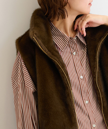 【美品】JOURNAL STANDARD ストライプ バブルヘム ブラウス JOURNAL STANDARD｜ジャーナルスタンダードのシャツ/ブラウス