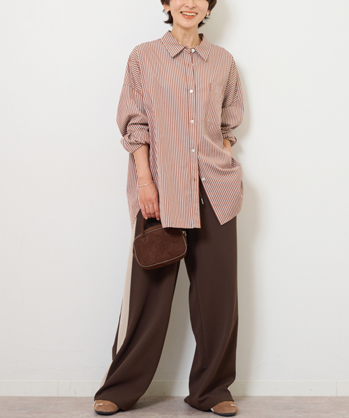 コンパクトコットンストライプビッグシャツ（シャツ/ブラウス