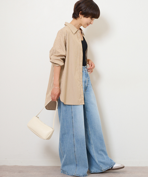 コンパクトコットンストライプビッグシャツ（シャツ/ブラウス