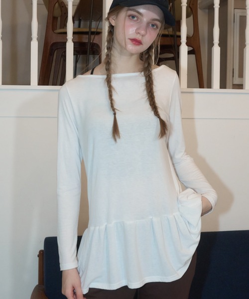 HOLIDY フリルロンT フリルロンT/frill long t-shirt（Tシャツ/カットソー）｜Birthday