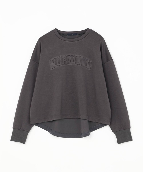 Grand PARK（グランドパーク）の「エンボスロゴ　ライトダンボールトレーナー（スウェット・レディース・チャコールグレー/ホワイト/ライトグレー・FREE）」の2枚目の写真