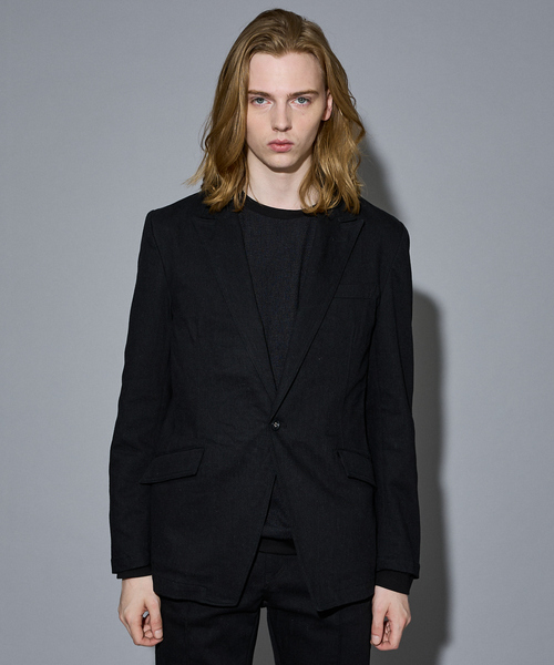 5351 POUR LES HOMMES（ゴーサンゴーイチプールオム）の「【セットアップ対応 / ストレッチ】ピークラペル デニムジャケット（デニムジャケット・メンズ・インディゴブルー/ブラック・44/46/48/50）」の4枚目の写真