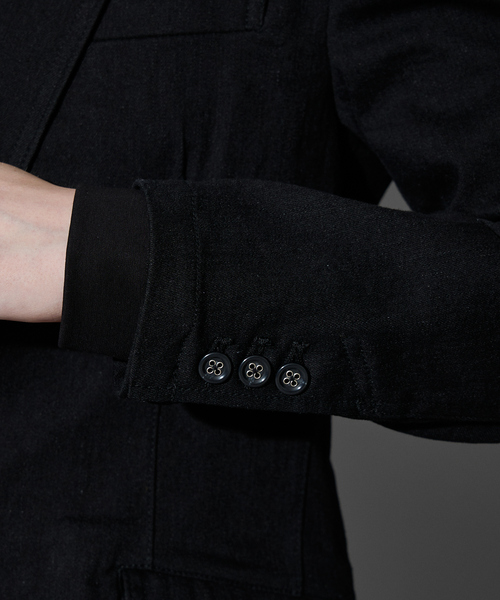5351 POUR LES HOMMES（ゴーサンゴーイチプールオム）の「【セットアップ対応 / ストレッチ】ピークラペル デニムジャケット（デニムジャケット・メンズ・インディゴブルー/ブラック・44/46/48/50）」の9枚目の写真