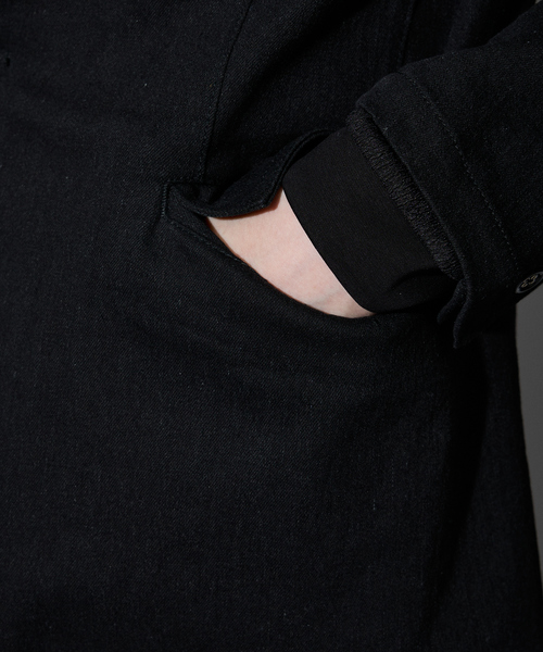 5351 POUR LES HOMMES（ゴーサンゴーイチプールオム）の「【セットアップ対応 / ストレッチ】ピークラペル デニムジャケット（デニムジャケット・メンズ・インディゴブルー/ブラック・44/46/48/50）」の10枚目の写真