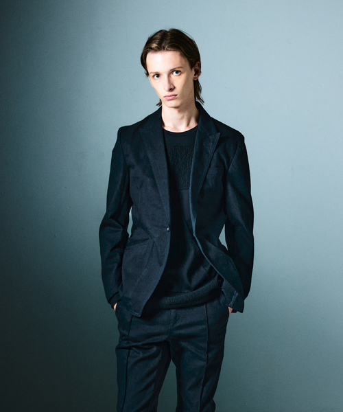 5351 POUR LES HOMMES（ゴーサンゴーイチプールオム）の「【セットアップ対応 / ストレッチ】ピークラペル デニムジャケット（デニムジャケット・メンズ・インディゴブルー/ブラック・44/46/48/50）」の14枚目の写真