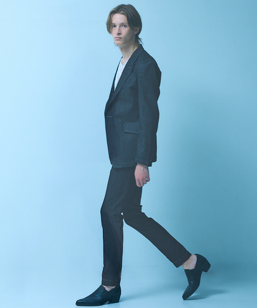 5351 POUR LES HOMMES（ゴーサンゴーイチプールオム）の「【セットアップ対応 / ストレッチ】ピークラペル デニムジャケット（デニムジャケット・メンズ・インディゴブルー/ブラック・44/46/48/50）」の20枚目の写真