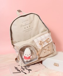 sanrio（サンリオ）の「サンリオ チェック クリアポケット ぬいぐるみ付 リュック（バックパック/リュック）」
