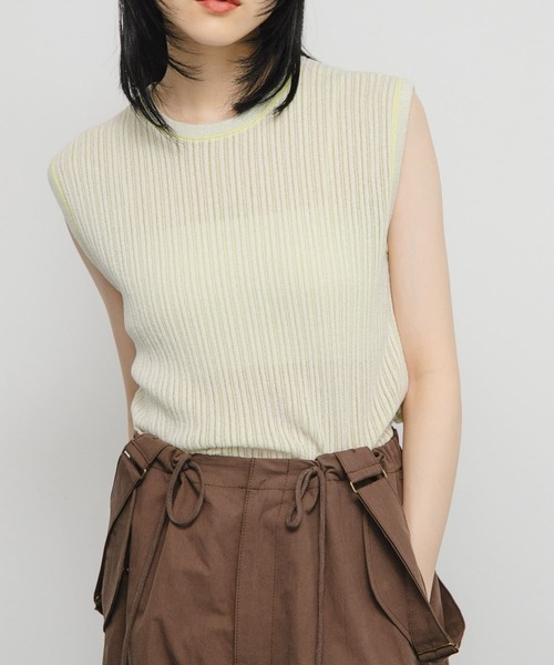 ケイです★新品★布帛コンビ2WAYニット セール】 ◇布帛コンビニット （ニット・セーター）｜human