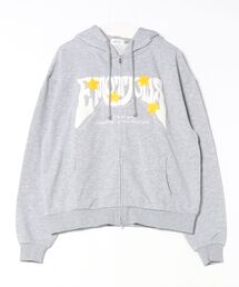 平成 SPINNS ジップパーカー 長袖 グレーパーカー オーバーサイズ スピンズ】ジップアップパーカー【F】グレー 大きめ ゆったり