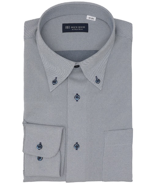 TOKYO SHIRTS(トウキョウシャツ)の「形態安定ノンアイロン ボタンダウン 長袖ストレッチビジネスワイシャツ(ビジネスシャツ・メンズ・ブルー・首回り41cm-裄丈82cm/首回り41cm-裄丈86cm/首回り42cm-裄丈82cm/首回り42cm-裄丈86cm/首回り43cm-裄丈82cm/首回り43cm-裄丈86cm/首回り39cm-裄丈80cm/首回り39cm-裄丈84cm/首回り37cm-裄丈80cm)」の1枚目の写真