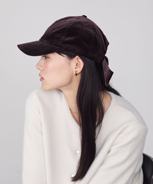 forksy.】ベロアバックリボンキャップ（キャップ）｜forksy.（フォルク