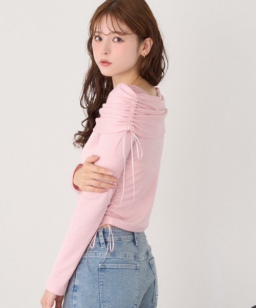 オフショル トップス セール】オフショルドロストトップス【ブラ紐隠し】（Tシャツ