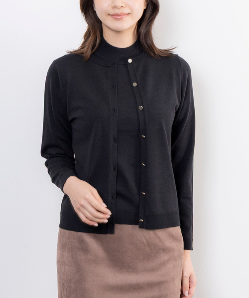 NARACAMICIE(ナラカミーチェ)の「【NARACAMICIE】【ツインニット対応】調温ニットカーディガン(ニット/セーター・レディース・ネイビー/レッド/ブラック・L/M)」の2枚目の写真