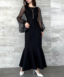 cammie（キャミー）の「シアースリーブ切替マーメイドラインワンピース（ドレス）」