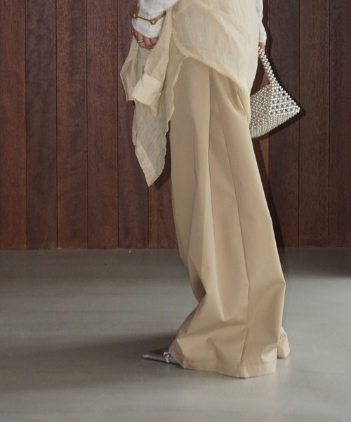 chuclla(チュクラ)の「サイドプリーツ ワイドパンツ chw25a068(その他パンツ・レディース・ベージュ・S/M/L)」の17枚目の写真