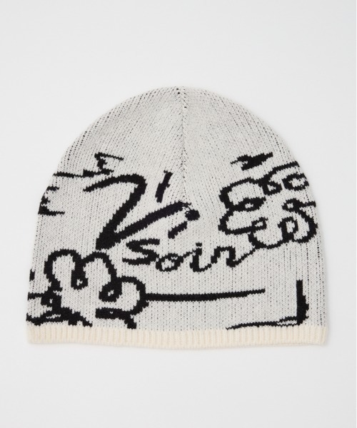 SLY（スライ）の「JQ LOGO MOTIF CAP ジャガード ロゴモチーフ キャップ 秋服 冬服（ニットキャップ/ビーニー・レディース・オフホワイト/ネイビー/ピンク・FREE）」の2枚目の写真