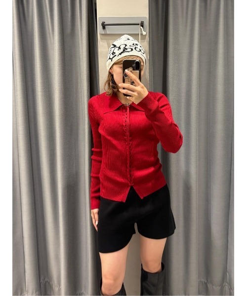 SLY（スライ）の「JQ LOGO MOTIF CAP ジャガード ロゴモチーフ キャップ 秋服 冬服（ニットキャップ/ビーニー・レディース・オフホワイト/ネイビー/ピンク・FREE）」の21枚目の写真