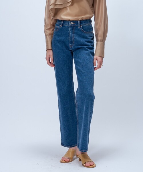 cloenc(クロエンス)の「【マシンウォッシュ】ストレッチデニムフレアパンツ(デニムパンツ・レディース・ブルー/ネイビー・01/02/03)」の1枚目の写真