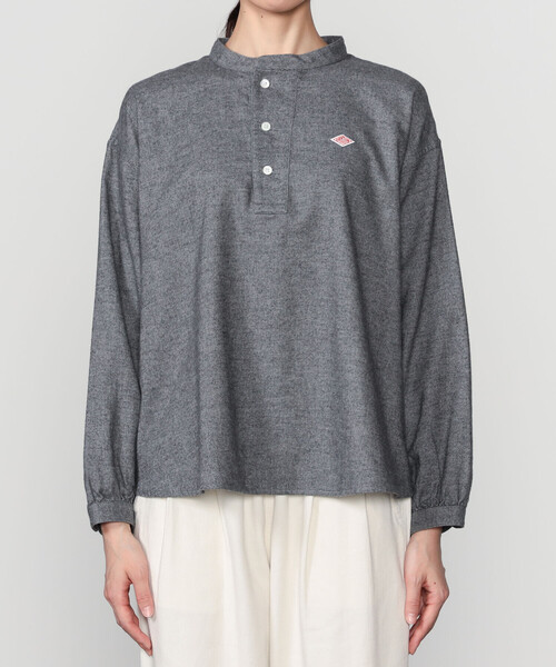 週末セール！14300円！DANTON オーガニックコットンヘンリーネックシャツ DANTON | コットン ヘンリーネックシャツ WOMEN（シャツ/ブラウス