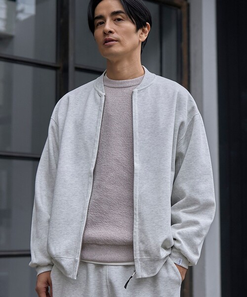 coen（コーエン）の「クリーンプラススウェットジップブルゾン【防汚（食品汚れ）・UVカット】（ブルゾン・メンズ・ライトグレー/ダークグレー/ブラック・XL/L/M/S）」の2枚目の写真