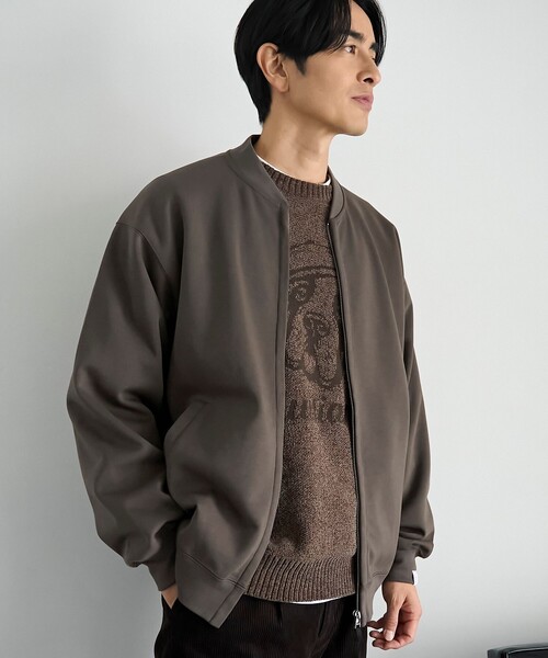 coen（コーエン）の「クリーンプラススウェットジップブルゾン【防汚（食品汚れ）・UVカット】（ブルゾン・メンズ・ライトグレー/ダークグレー/ブラック・XL/L/M/S）」の3枚目の写真