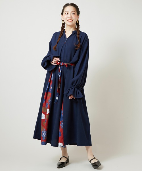 チャイハネ（チャイハネ）の「【チャイハネ】ピオラナワンピース（ワンピース・レディース・ネイビー/ピンク/ダークグリーン・FREE）」の5枚目の写真