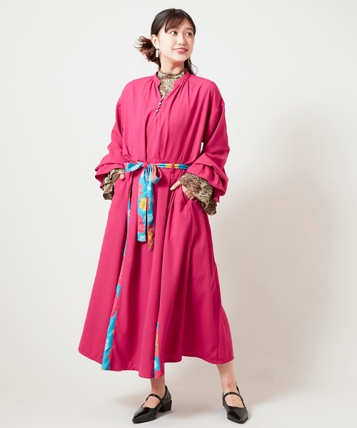 チャイハネ（チャイハネ）の「【チャイハネ】ピオラナワンピース（ワンピース・レディース・ネイビー/ピンク/ダークグリーン・FREE）」の13枚目の写真