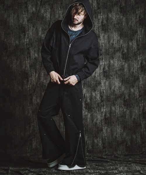 NO ID.(ノーアイディ)の「mp14214- サイドパッチZIPワイドフレアPT パンツ(857006-329P)(デニムパンツ・メンズ・グレー/ブラック/ネイビー・1/2)」の12枚目の写真