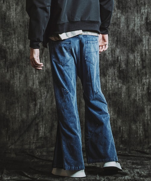 NO ID.(ノーアイディ)の「mp14214- サイドパッチZIPワイドフレアPT パンツ(857006-329P)(デニムパンツ・メンズ・グレー/ブラック/ネイビー・1/2)」の16枚目の写真