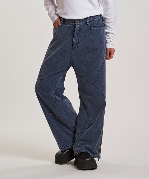 NO ID.(ノーアイディ)の「mp14214- サイドパッチZIPワイドフレアPT パンツ(857006-329P)(デニムパンツ・メンズ・グレー/ブラック/ネイビー・1/2)」の20枚目の写真