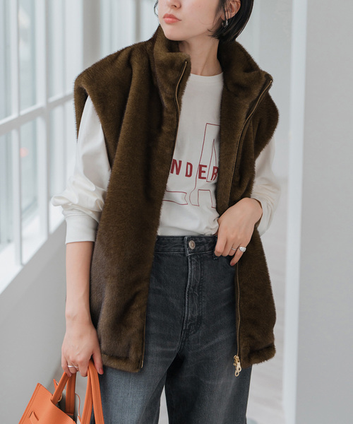 ショートエコファーベスト（その他アウター）｜Spick & Span（スピック